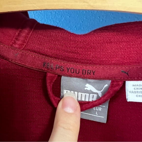 Puma Burgundy Zip Up Hooded Jacket Men’s - Picture 8 of 16